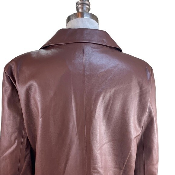NWT Zeynep Arcay Seventies Brown Blazer Lamb Leather Jacket 10 - Picture 4 of 11